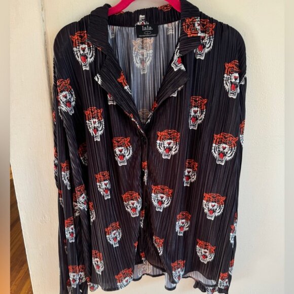 Dressed in Lala Plisse Tiger Set sz L - Picture 2 of 5